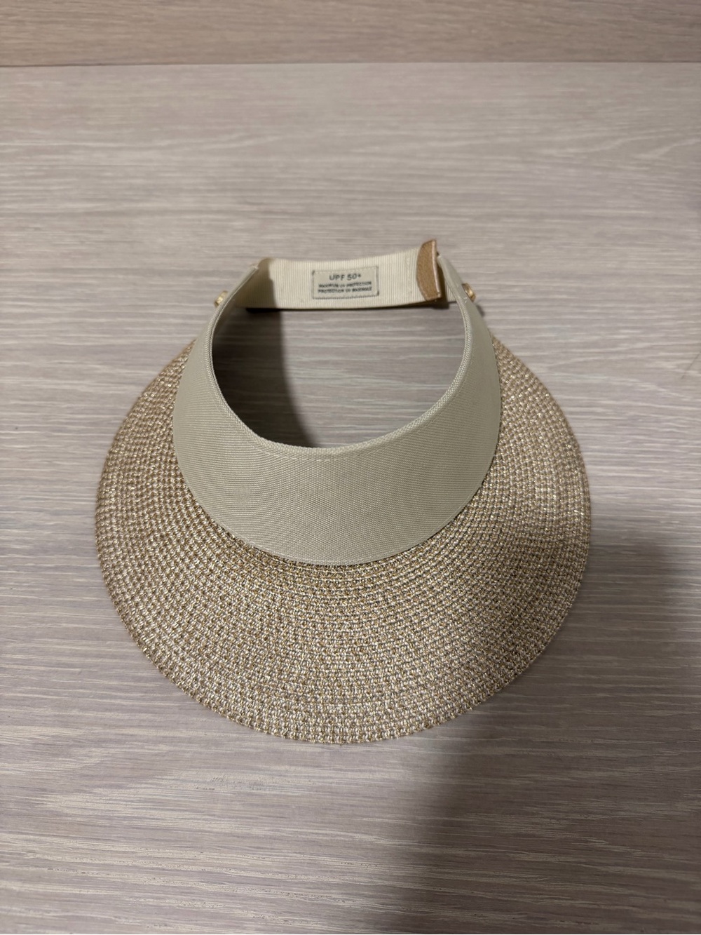 Eric Javits Champ Woven Visor Neutral Tan UPF 50+ Sun Hat - Picture 2 of 8